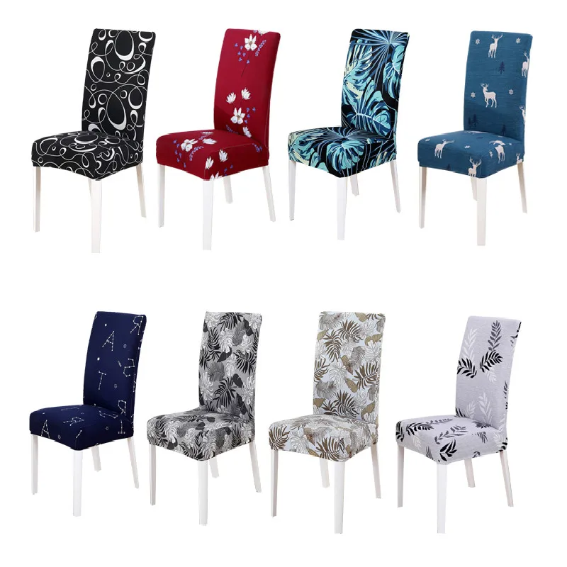 Печать крышки стула спандекс крышка Stretch Съемный Анти грязный обеденный чехол