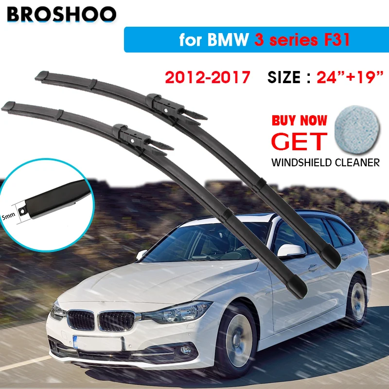 

Car Wiper Blade For BMW 3 series F31 24"+19" 2012-2017 Auto Windscreen Windshield Wipers Window Wash Fit Pinch Tab Arm