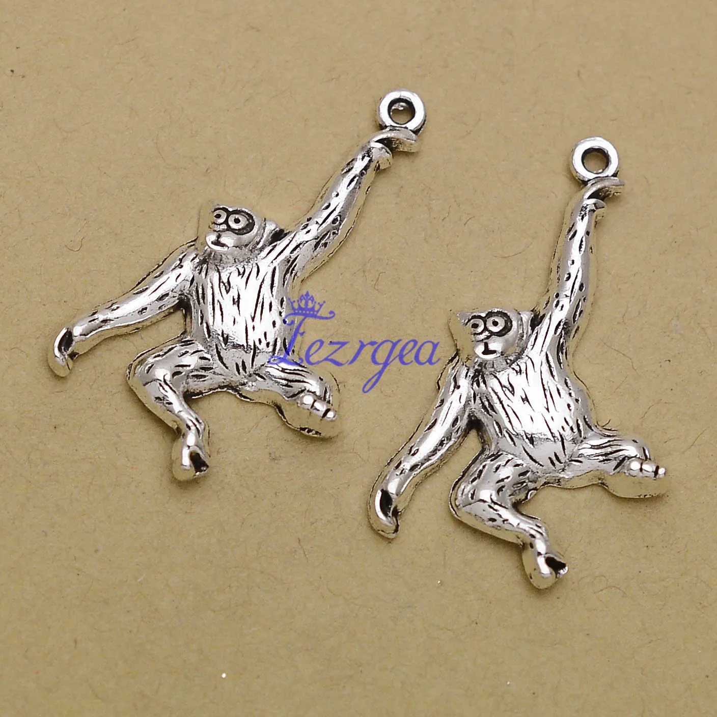 

20 шт./лот-32x27 мм, подвески в виде обезьяны с античным серебряным покрытием, принадлежности для рукоделия, аксессуары для ювелирных изделий