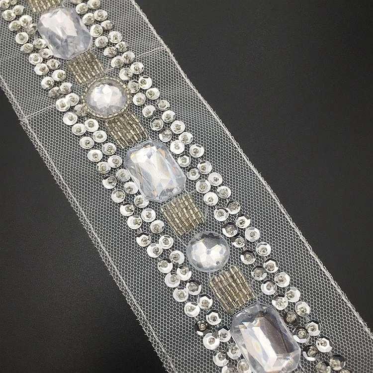 1 ярд бисерных бриллиантов отделка для шитья бриллиантовая Хрустальная лента