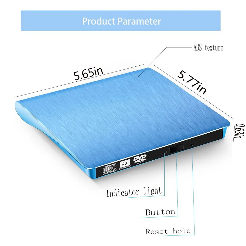KuWFi Внешний USB 3,0 диск CD-RW DVD-ROM DVD-RW горелки dvd плеер USB Портативный компакт-дисков считыватель для Windows7/8/10 портативных ПК