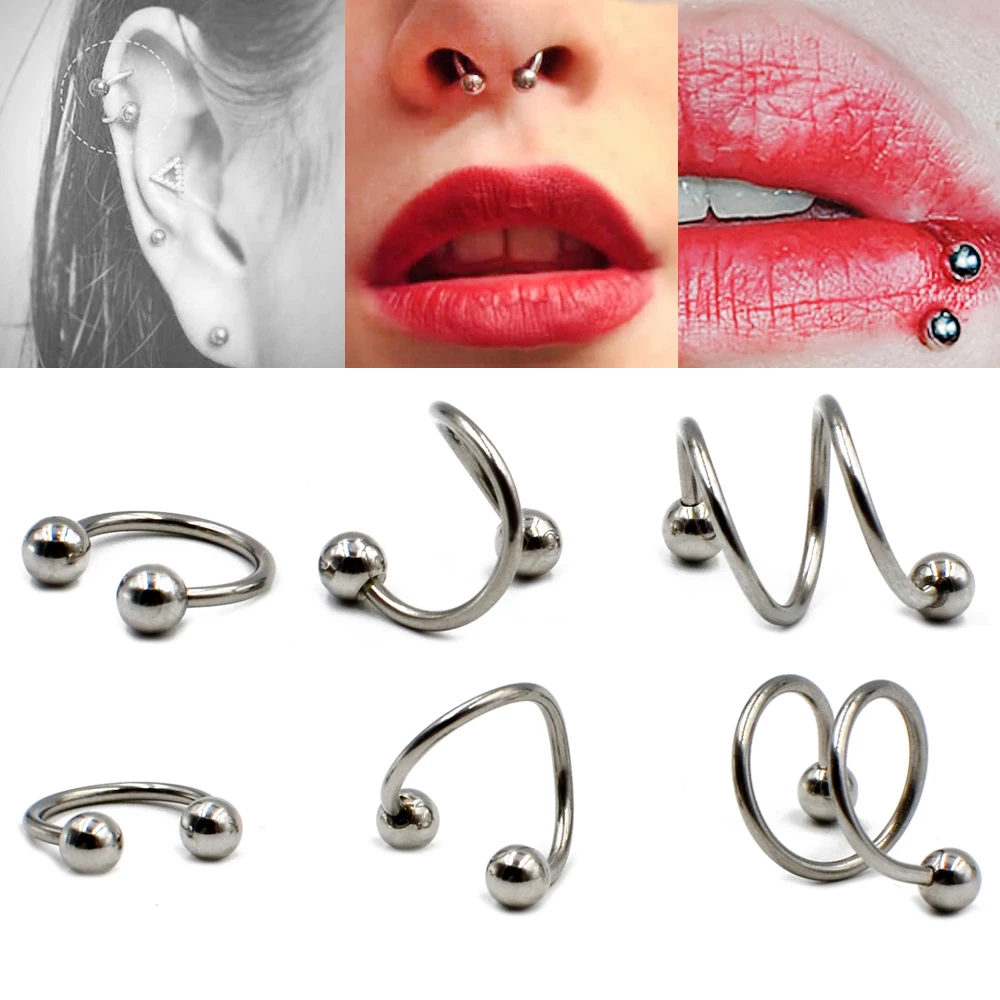 Серьга штанга из нержавеющей стали в форме подковы ювелирное изделие для