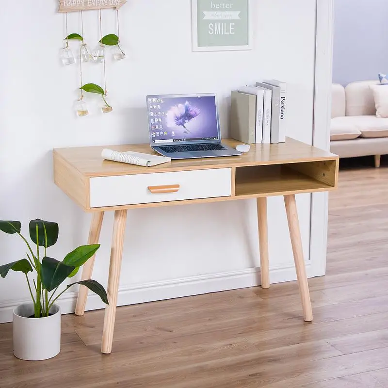 

110*75*50cm Pratical Wood Computer Desk Laptop Desk Writing Table Study Desk Home Bedroom Office Table Furniture HWC