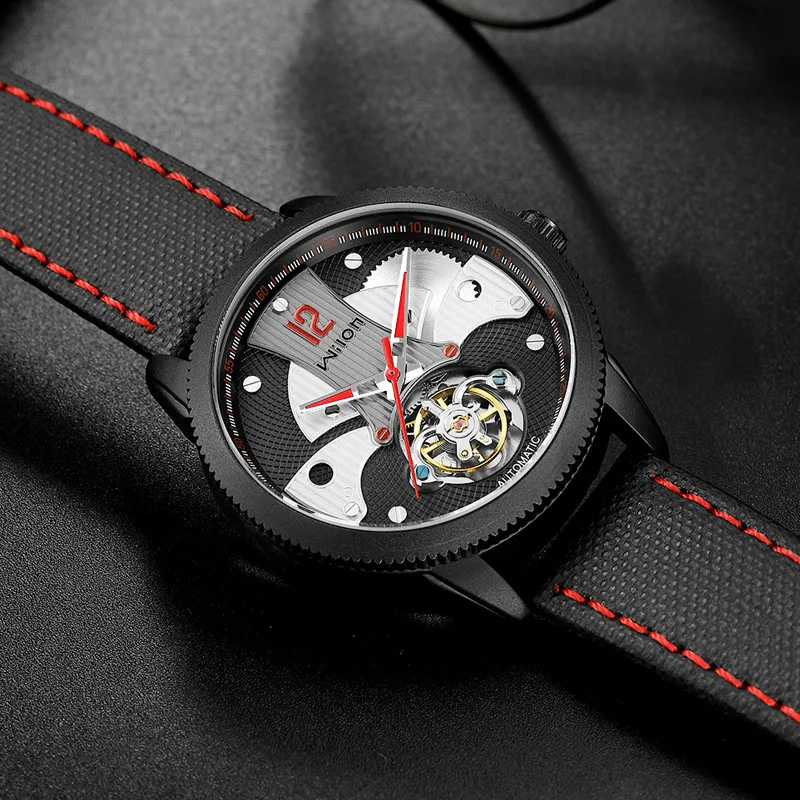 Мужские наручные часы Tourbillon модные роскошные механические автоматические