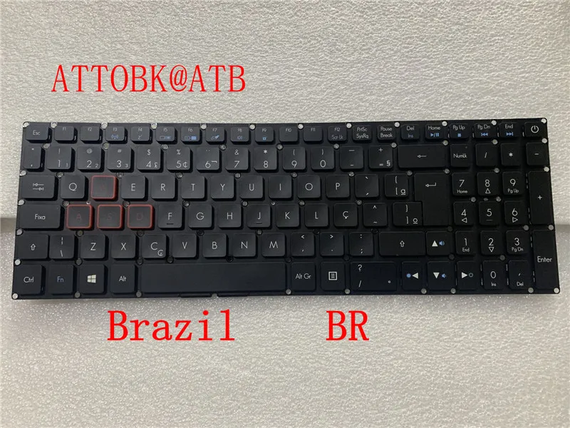 Новая подсветка Бразилия/немецкая клавиатура для Acer Aspire VX 15 VX15 VX5-591G VX5-793 VN7-593 VN7-793G