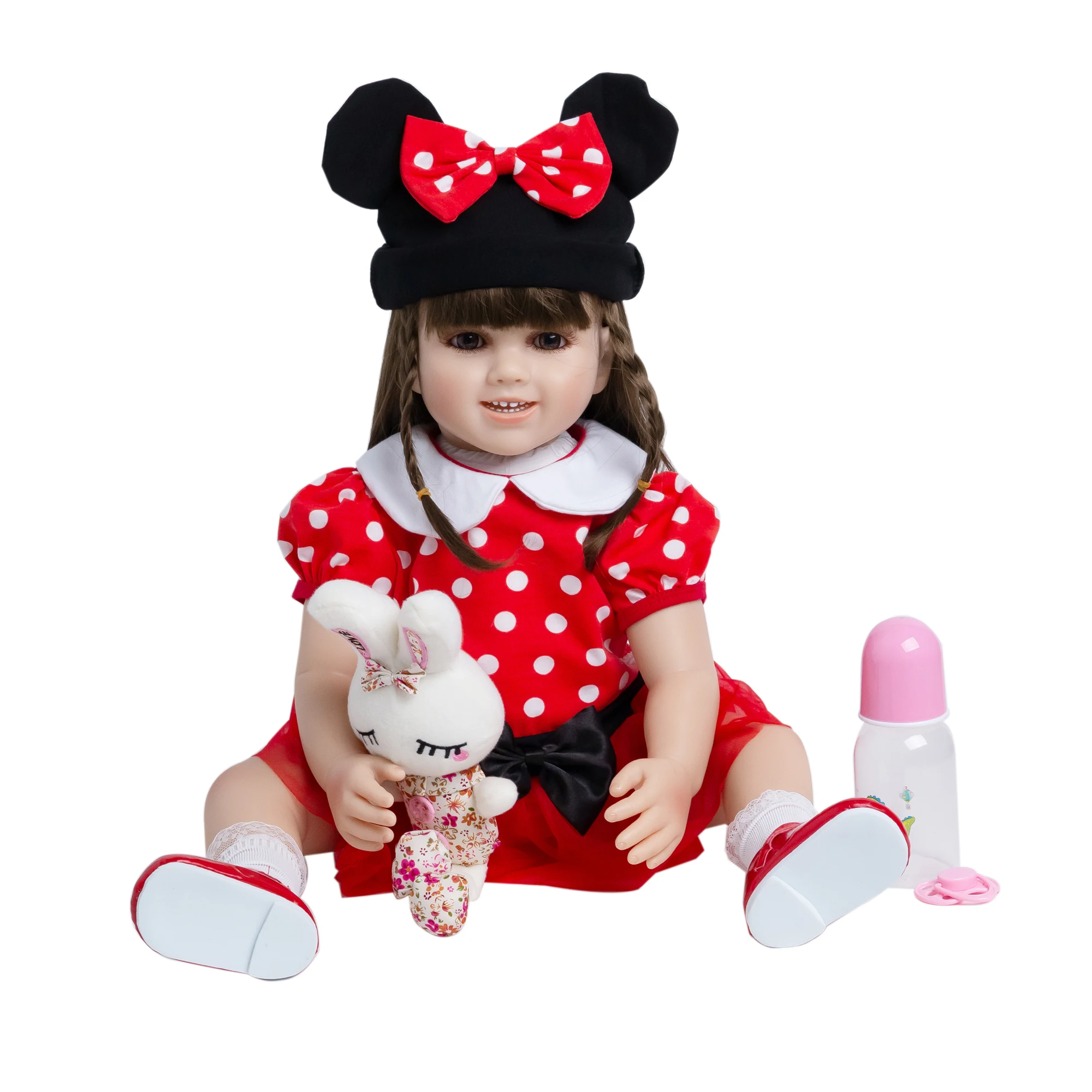 

60 см Мягкая силиконовая Возрожденный "Принцесса" для деток с года до трех кукла с улыбкой 24 дюймов ткани тела Reborn Baby реалистичные для детей п...