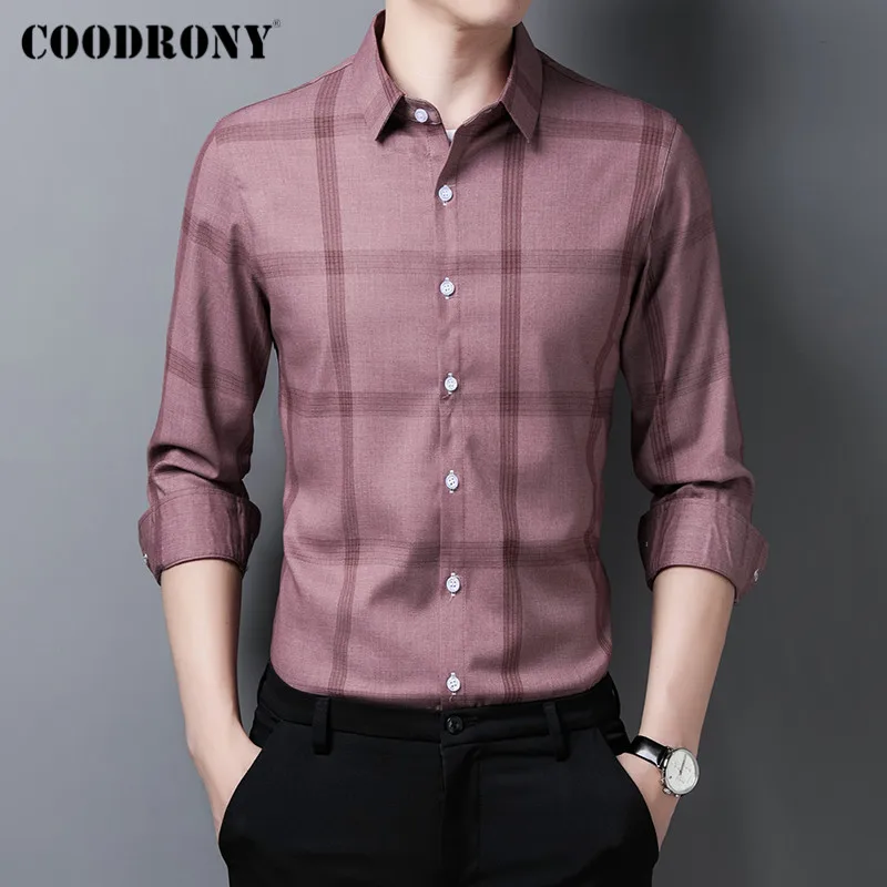 

COODRONY Brand High Quality Fashion Striped Long Sleeve Casual Shirt Men Spring Autumn New Arrival Business Dress Clothing C6189