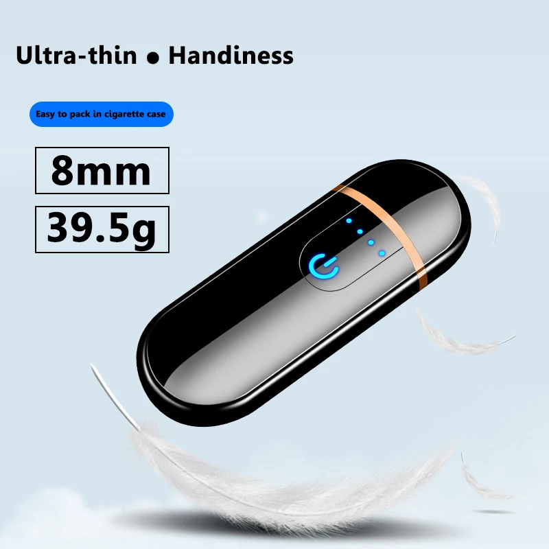 Мини электрическая зажигалка сенсорная тонкая электронная перезаряжаемая