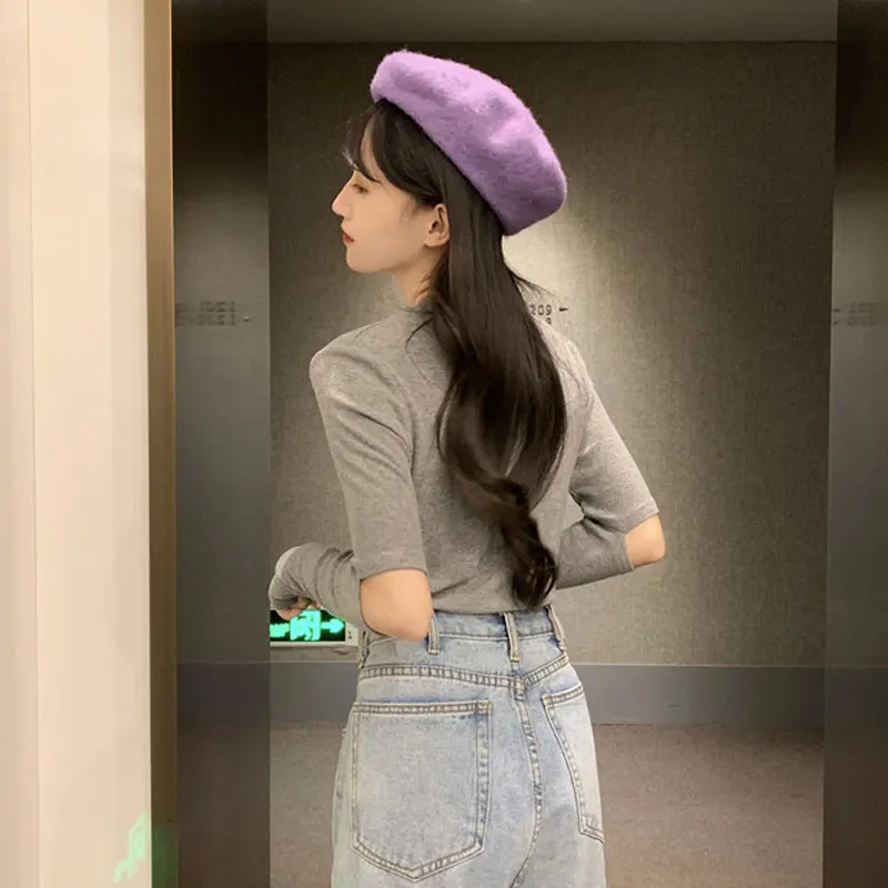 Стильная водолазка с открытыми плечами вязаный свитер для женщин Осенний Модный