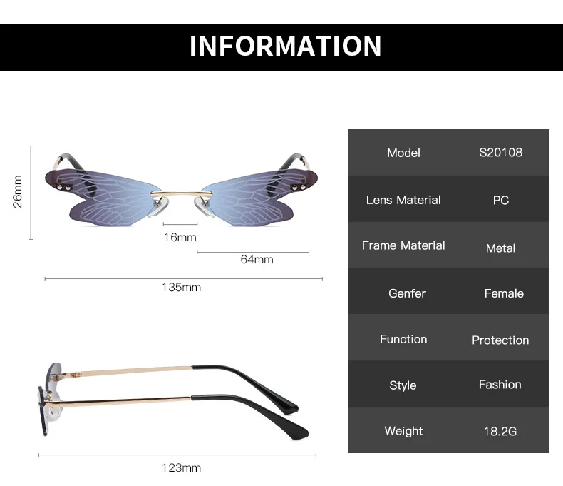 

New Fashion Personality Butterfly Sunglasses For Women Men 2021 Party Decorative Glasses Christmas Gift Eye Glasses UV400
