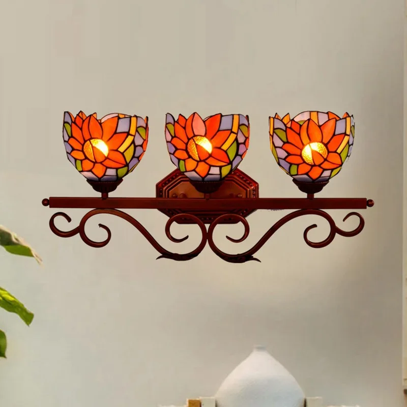 

Европейская сельская местность тайянхуа Тиффани стеклянное зеркало для ванной комнаты передняя лампа Американский коридор бар Re