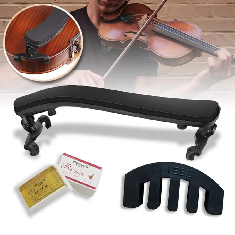 

Astonvilla Violin Shoulder Rest for 3/4 and 4/4 Size, with Collapsible and Height Adjustable Feet , Including a Mute and Rosin