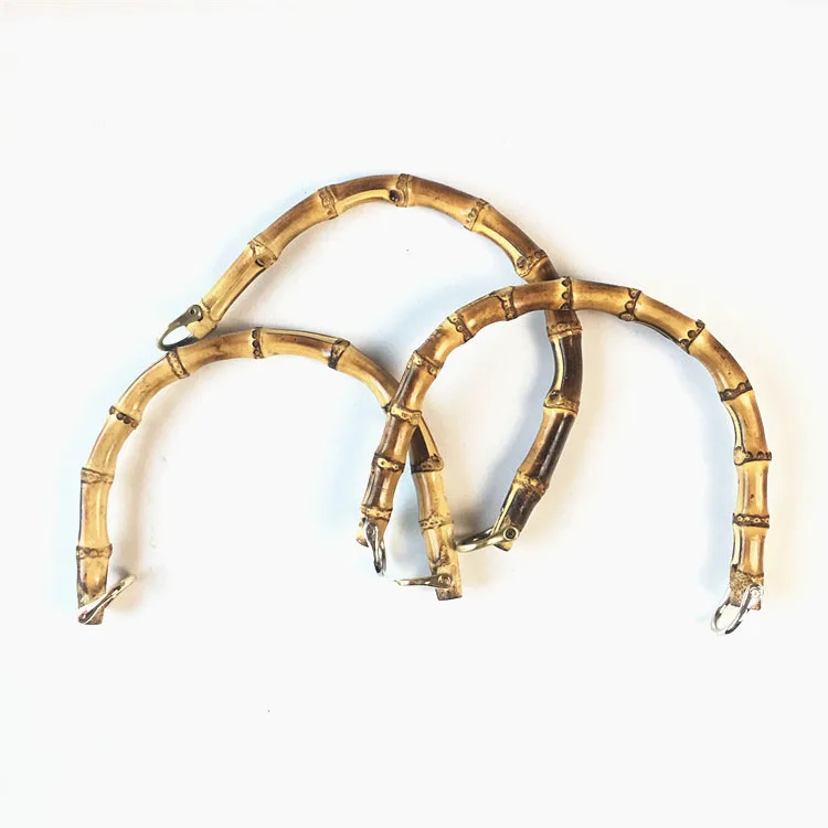 5Pair=10Pieces Natural Bamboo Purse Handle Burnt Bamboo Replacement Retro O Bag Handles Handbag DIY Making Wholesale Supplies