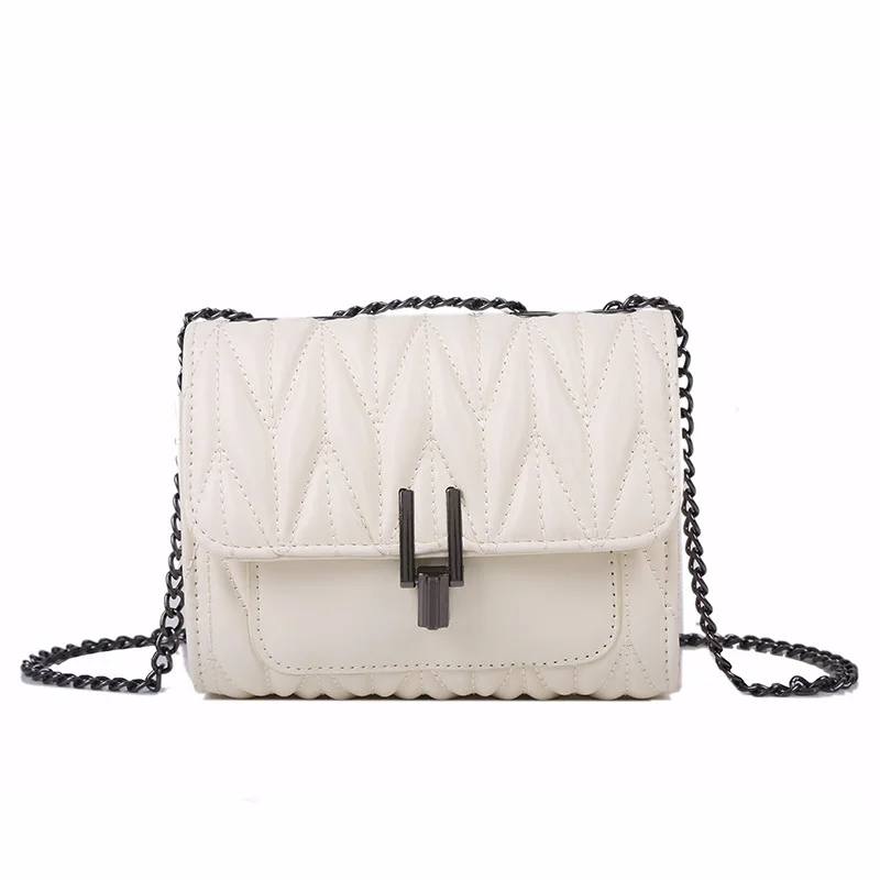 

Slung small black new fashion diamond chain bag small crowd texture Joker ins small square bag