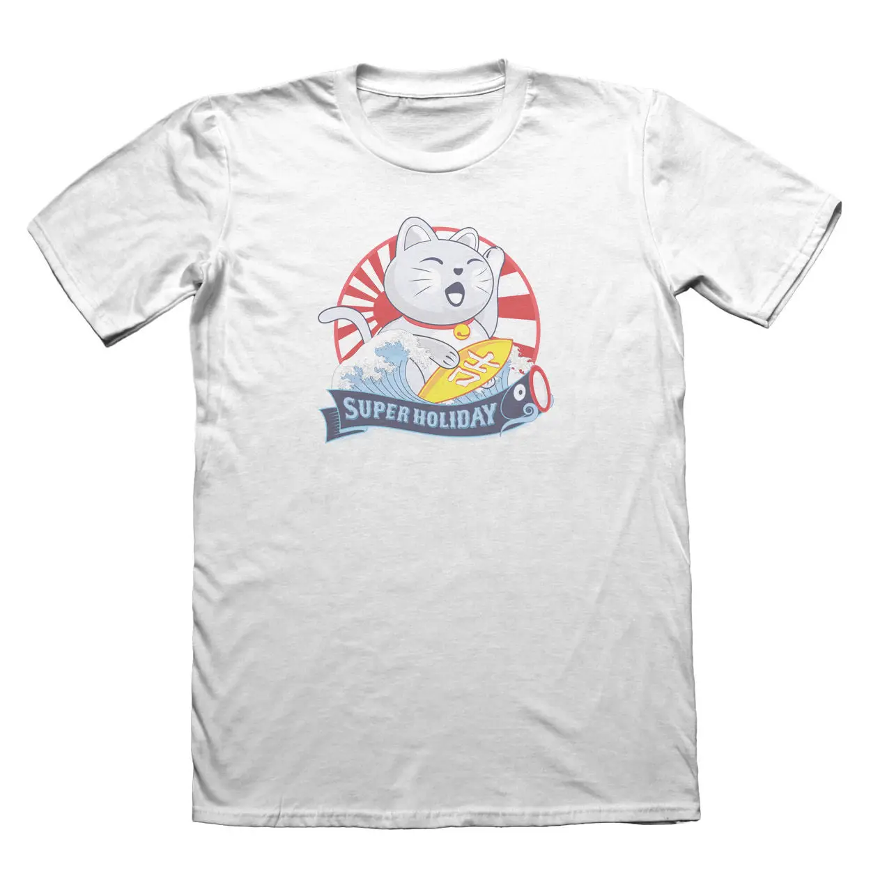 

2020 Summer Style Fashion Lucky Cat Japan Surfs T-Shirt - Men's Fathers Day Christmas Gift Tee shirt