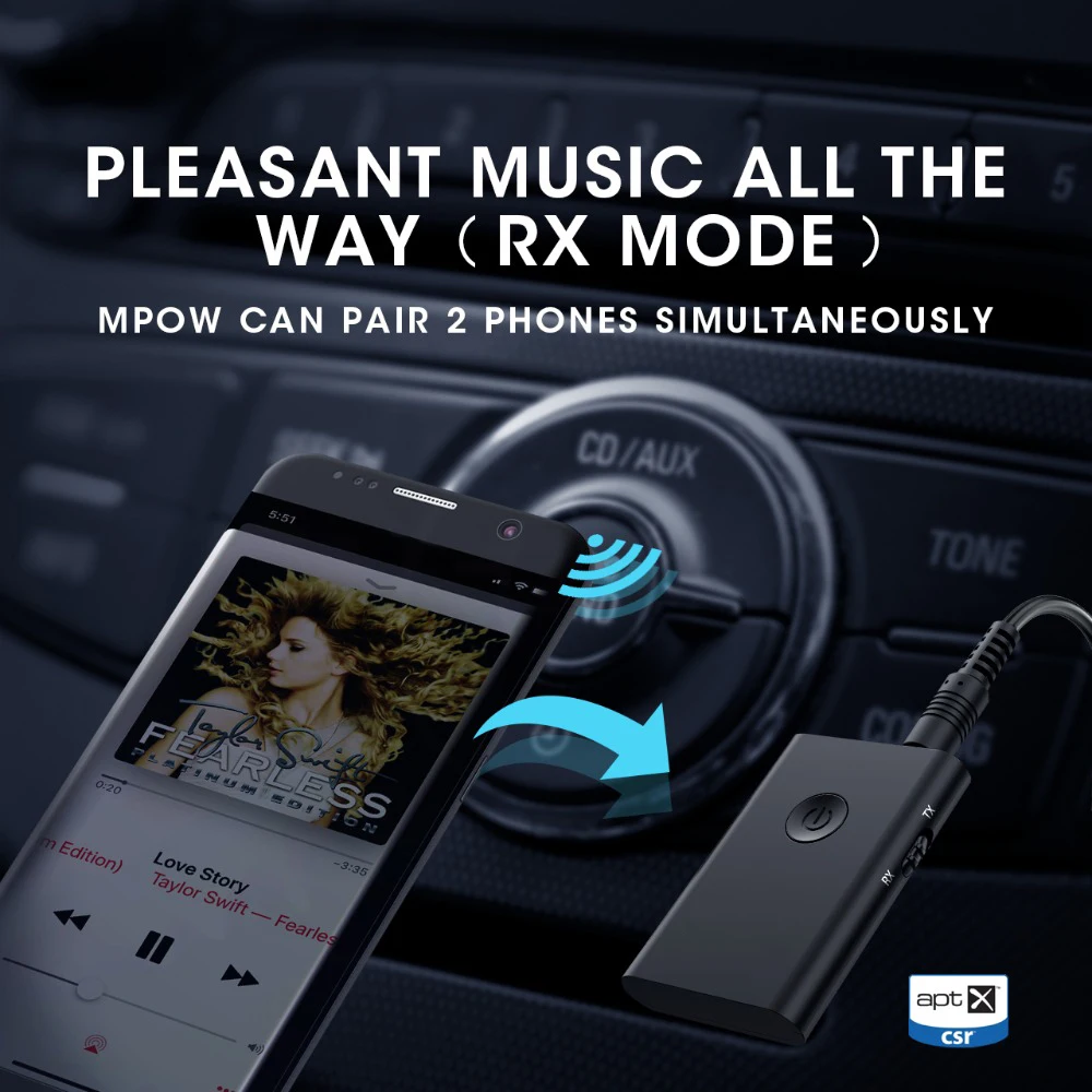 Мини Bluetooth 4 2 Aptx низкая задержка RCA Aux 3 5 мм стерео аудио передатчик приемник
