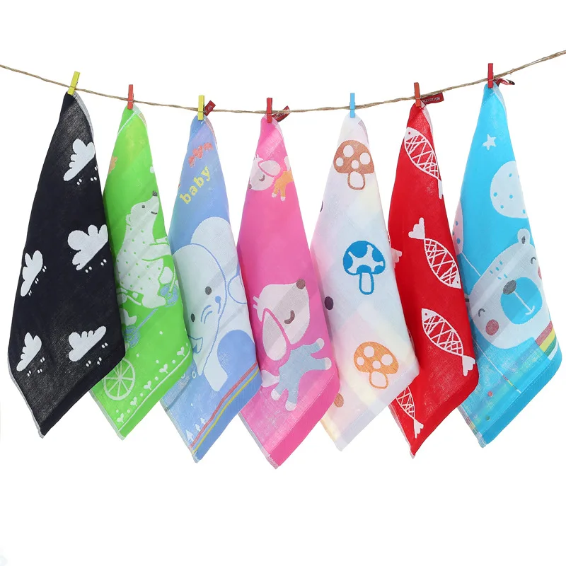 Хлопковое квадратное полотенце трехслойное маленькое для детского сада