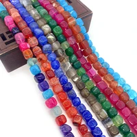 1 strand 8x8mm agate loos beads strand natural semi precious stone diy for making necklace bracelet earrings 12colors for choice