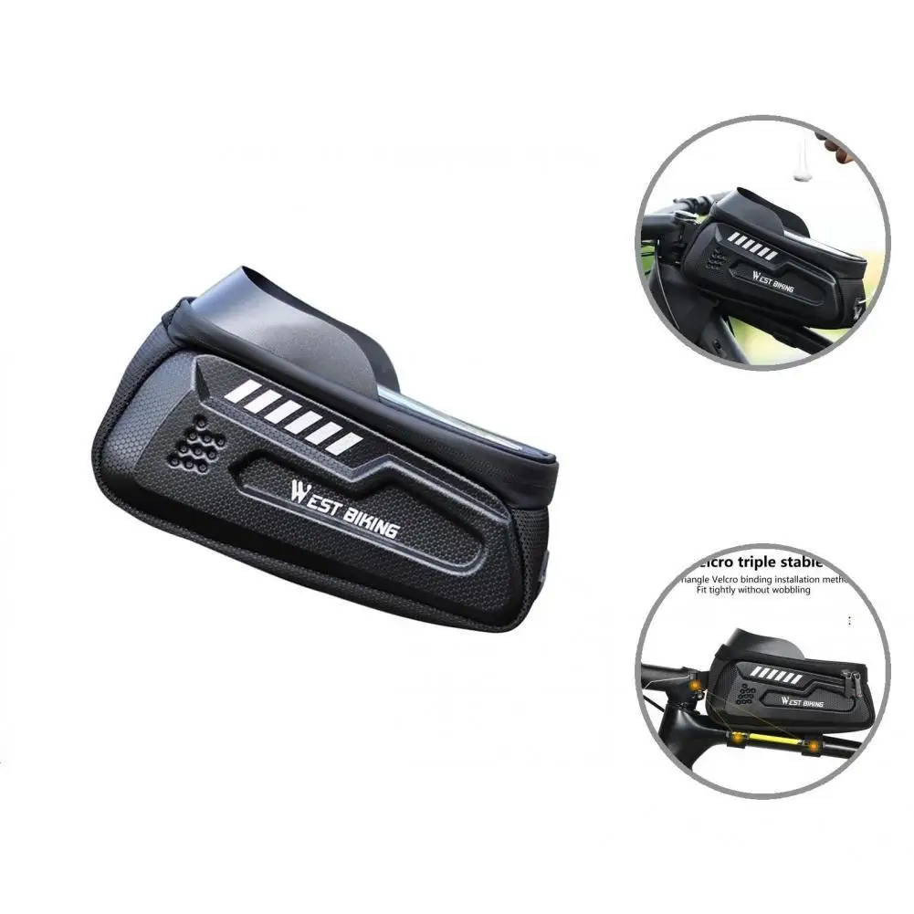 

Black 1.8L Front Frame Phone Bag Sensitive Touch Screen Pannier Touch Screen Road Bike Bag Wear-Resistant for Outdoor