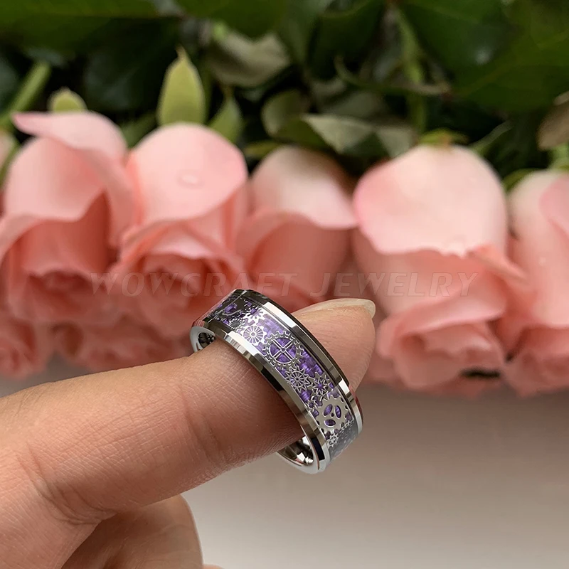 Светильник фиолетовый Вольфрам обручальные кольца 8 мм для Для мужчин женщин