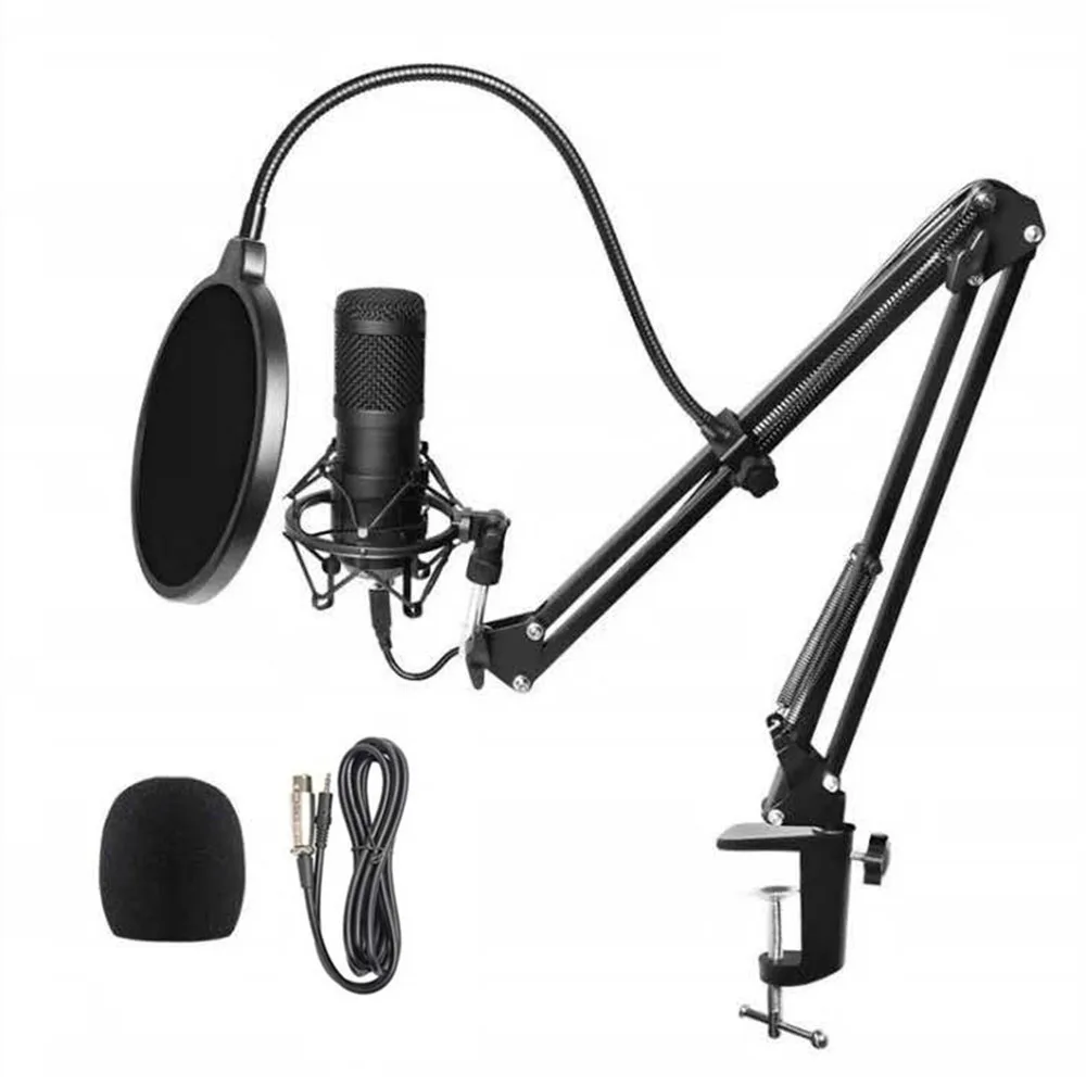 

Комплект конденсаторного микрофона для студийной записи с амортизирующим креплением, гибкий ножничный рычаг, подставка, соединительный ка...