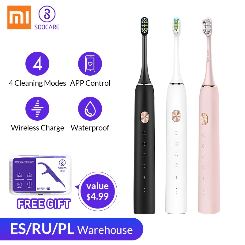 Xiaomi Soocas X3 звуковая электрическая зубная щетка USB перезаряжаемая обновленная Водонепроницаемая ультра звуковая автоматическая щетка для mijia