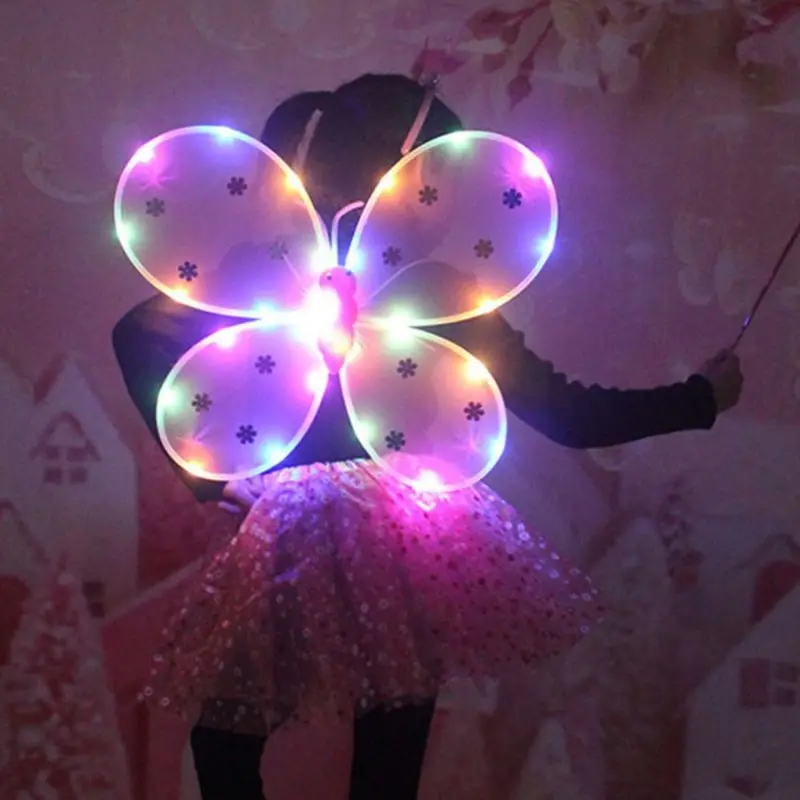 

3Pcs Girl LED Angel Set Fairy Wand Bandana Crown Princess Carnival Costume 24BC