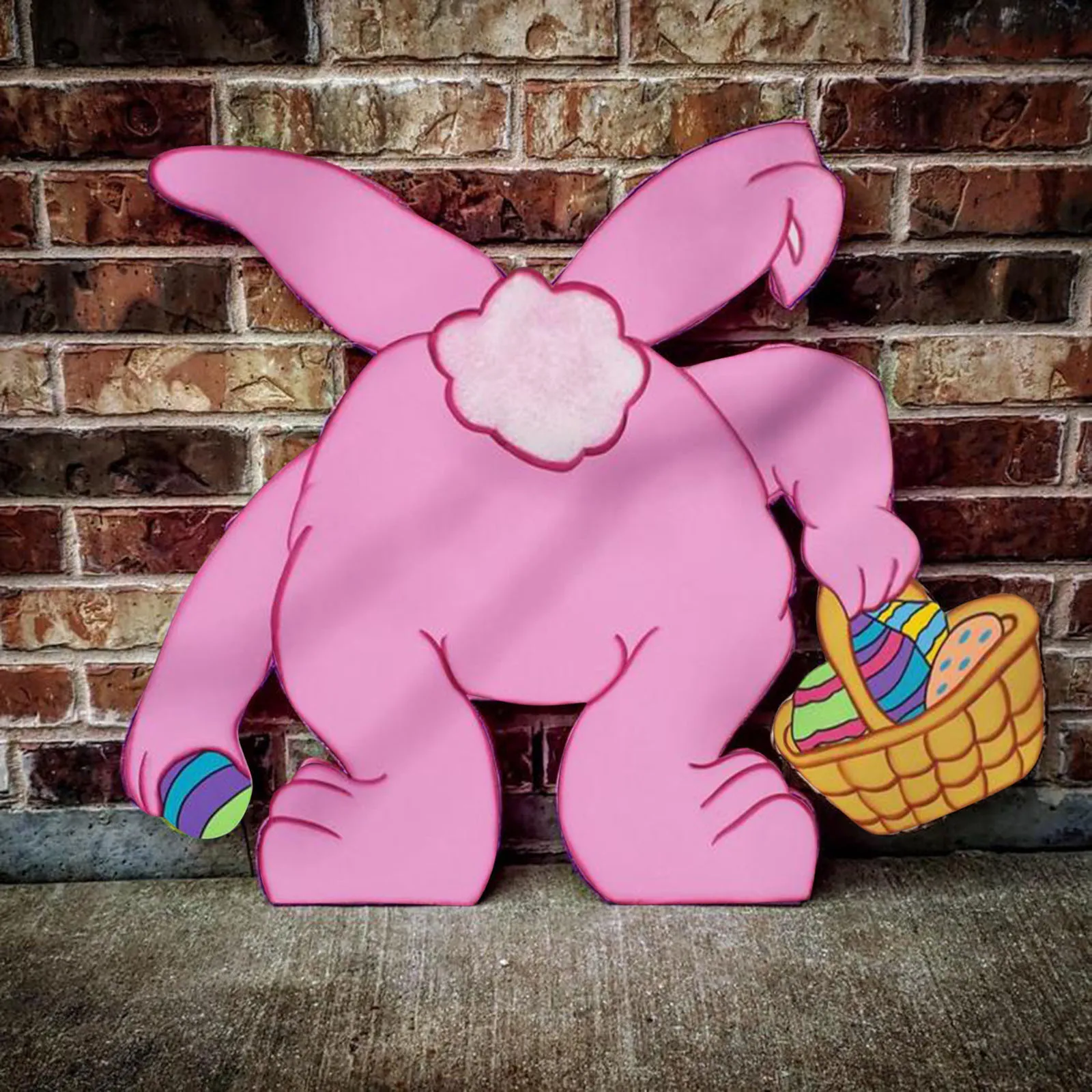 

Easter Garden Decoration Wooden Waterproof Bunny Butt Art Lawn Decoration