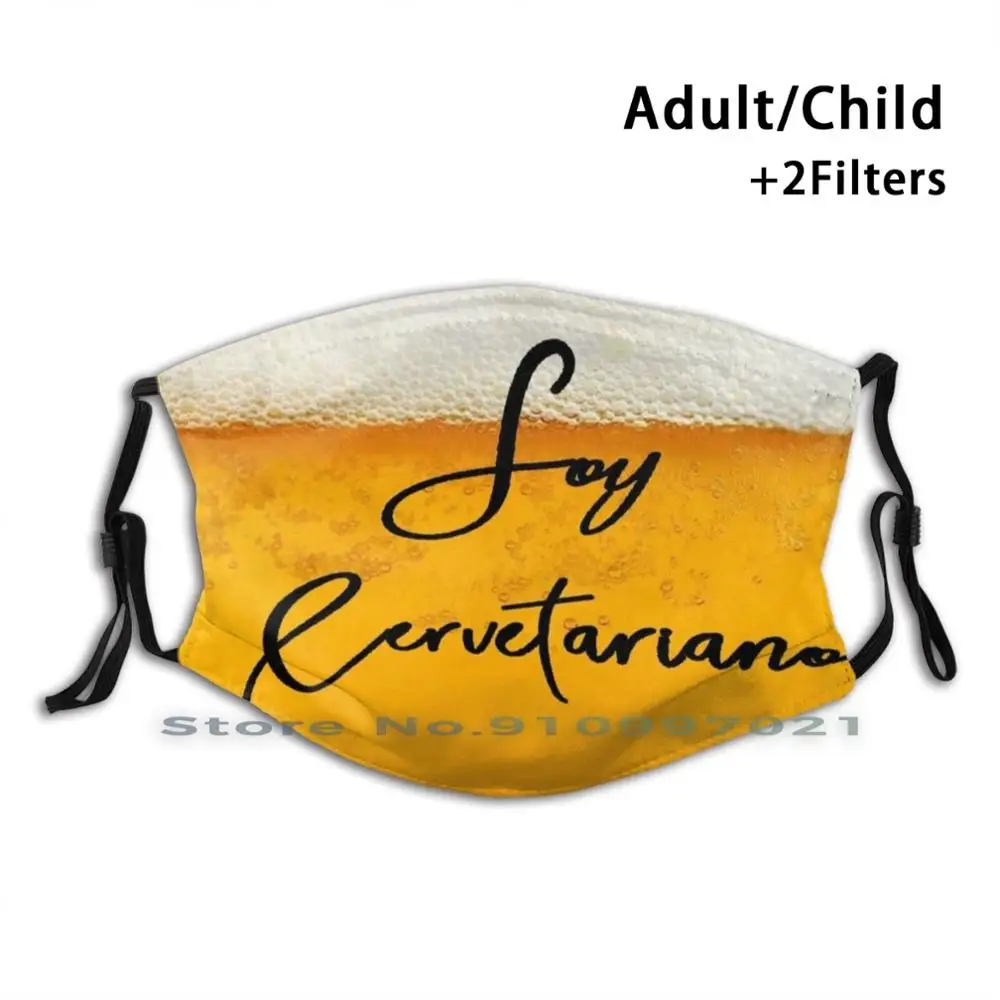 

Cervetariano - Brewer Washable Reusable Trendy Mouth Face Mask With Filters For Child Adult Brewer Brewerian Beer Brewery Liqueu
