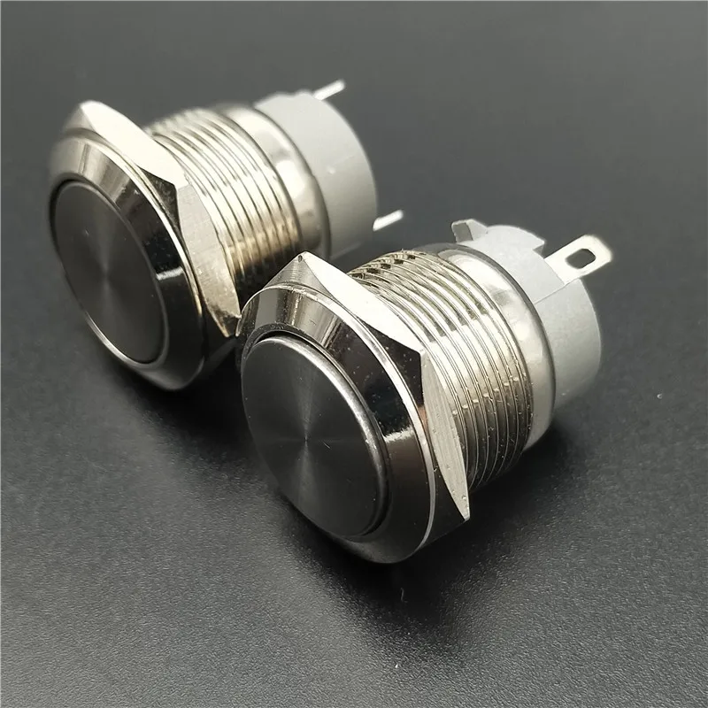 19 мм Автомобильный никелированный латунный металлический кнопочный