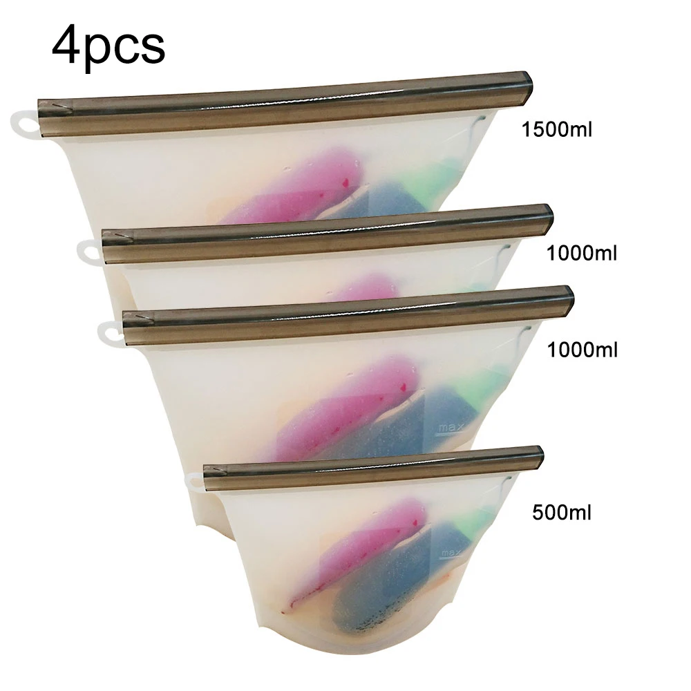 Многоразовый домашний пищевой силиконовый Органайзер на молнии для фруктов мяса