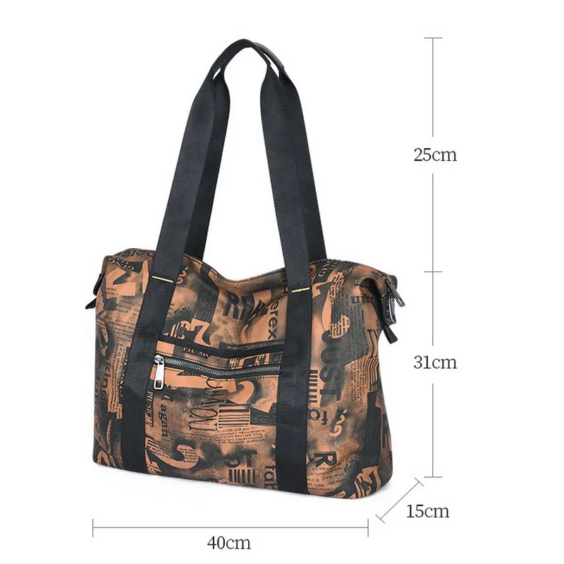 

Diinovivo New 2021 Letter Print Female Shoulder Bags Waterproof Oxford Travel Bag For Women Large Capacity Tote Bags WHDV1769