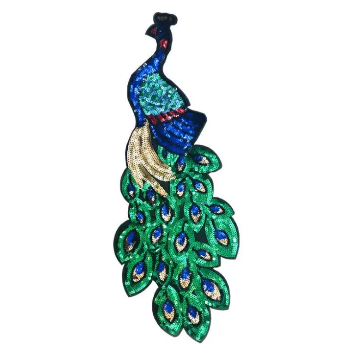 1 Pcs Animal Peacock Sequins Patches for Clothing Sewing Garment Applique Embroidery Diy Accessory Party Decorations | Дом и сад
