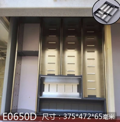 E0650D 304 нержавеющая сталь кухонный ящик для хранения перегородок чаша палочка для еды коробка для хранения кухонных ножей вилка шкаф стойка - Цвет: E0650D