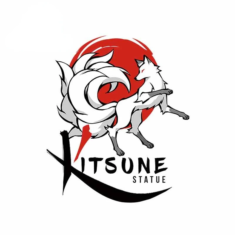 

Kitsune Statue Fine Creative car Sticker and Vinyl Decal Cartoon Anime Graffiti Stickers Anti Scratch Repair Sticker Pull Flower