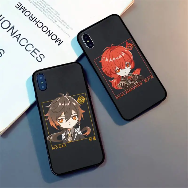 

Genshin impact zhongli xiao hutao Phone Case for iPhone 13 11 12 7 8 Pro X XS Max XR Samsung A S 10 30 51 Plus pro mobile bags