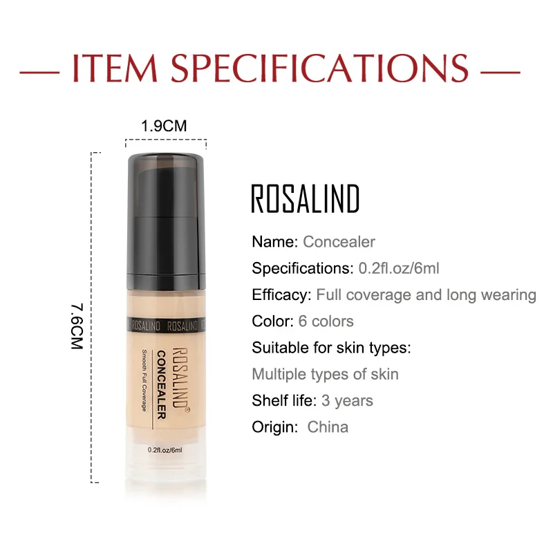 ROSALIND консилер корректор 6 мл цветов полный охват длительное ношение косметика
