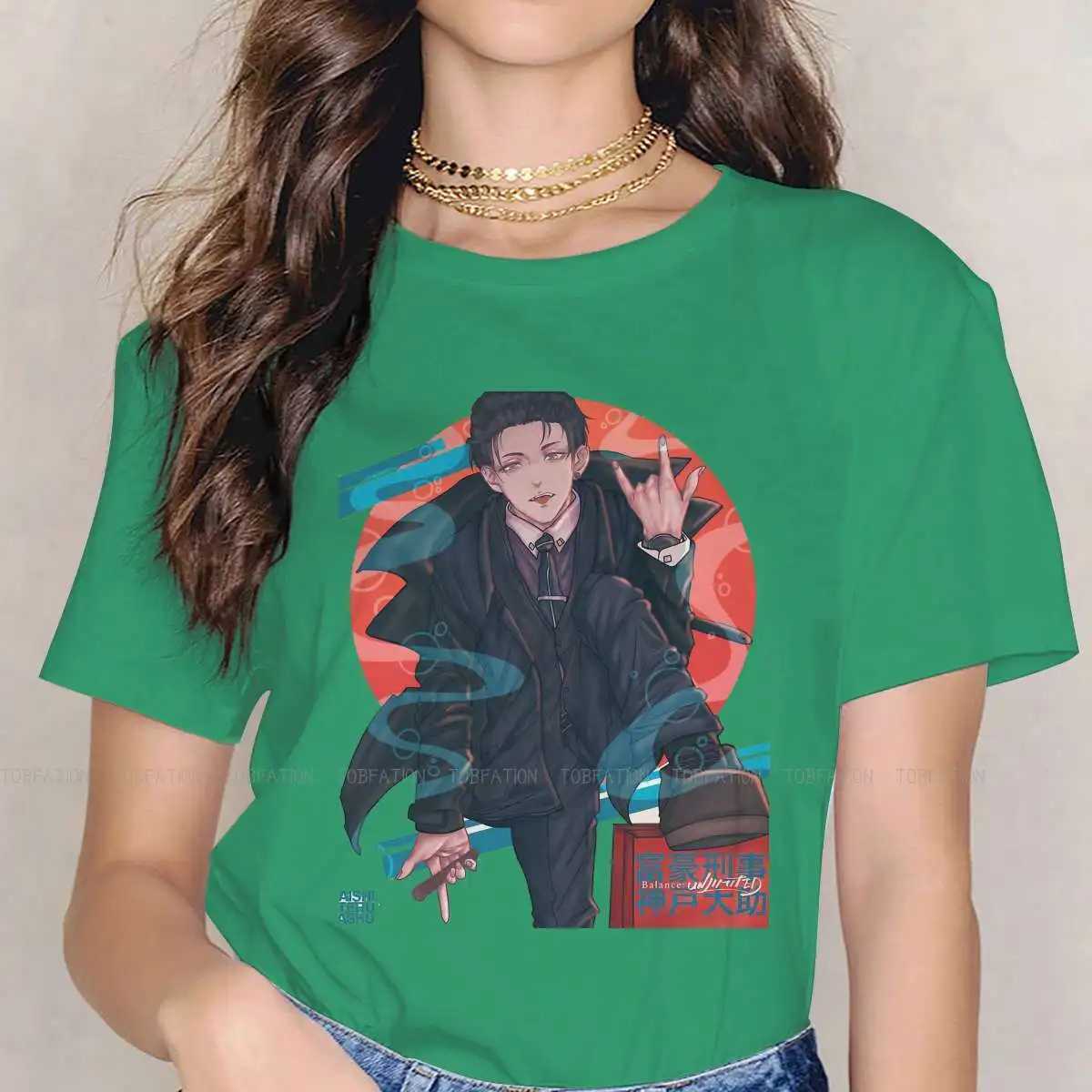 

Футболка с надписью The Millionaire Detective Balance для женщин и девушек 4XL Daisuke Kanbe Fugou Keiji, мягкая летняя футболка, новинка, пушистая