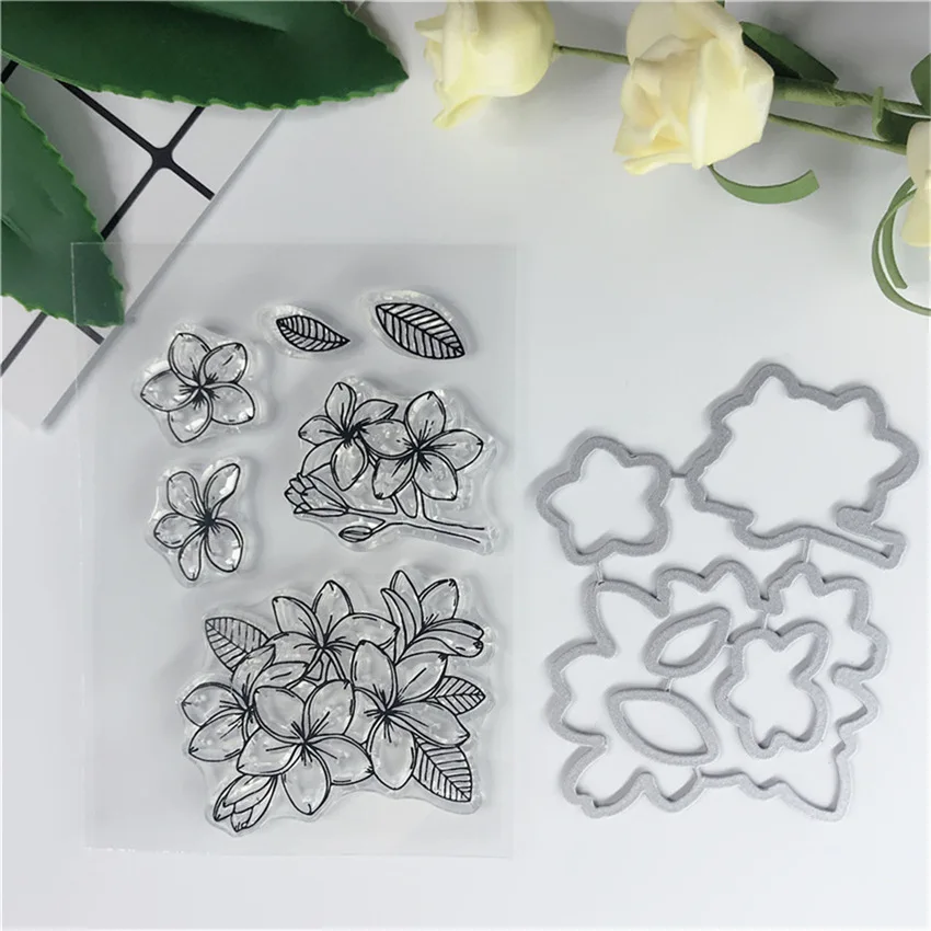 Силиконовые прозрачные штампы для скрапбукинга и вырезания надписей с цветами