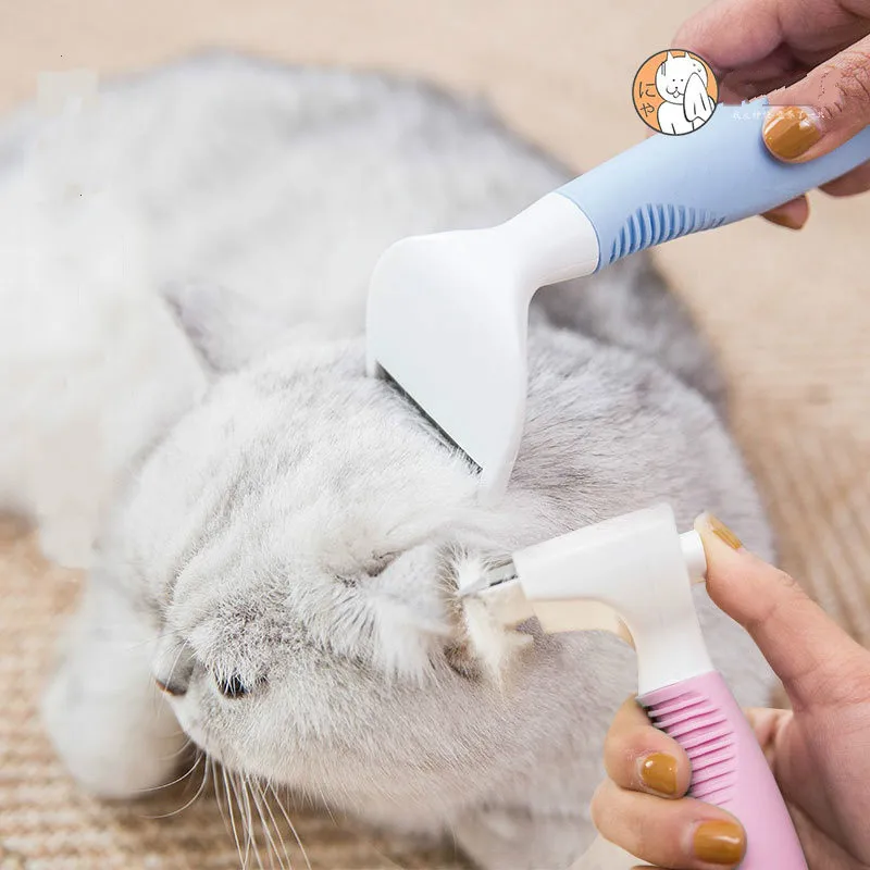 

Clean Grooming Hair Remover Comb Brush Stainless Steel Anti Rust Dull Pet Floating Hair Buster One Click Hair Removal For Cat