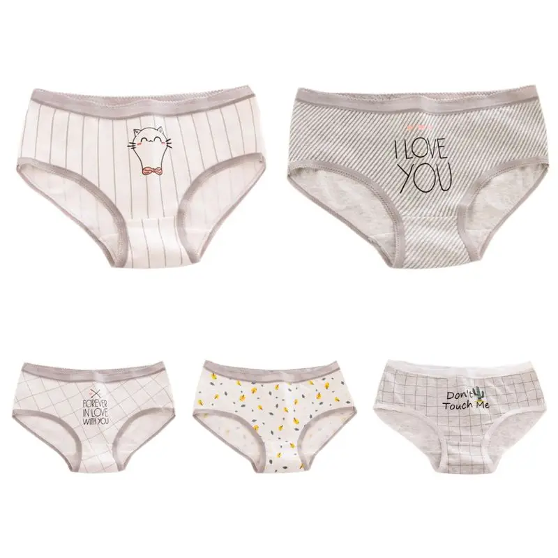 Женские хлопковые трусы со средней посадкой для девочек подростков милое