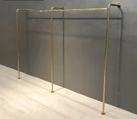 Wall mounted women's clothing floor display rack on the display rack of clothing store titanium gold side hanging clothes pole