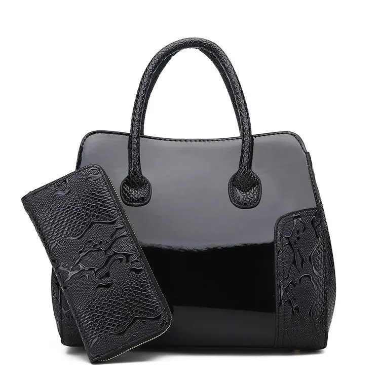 

2020 New Lacquer Leather Bright Face Large Capacity Two Piece Women's Shoulder Bag