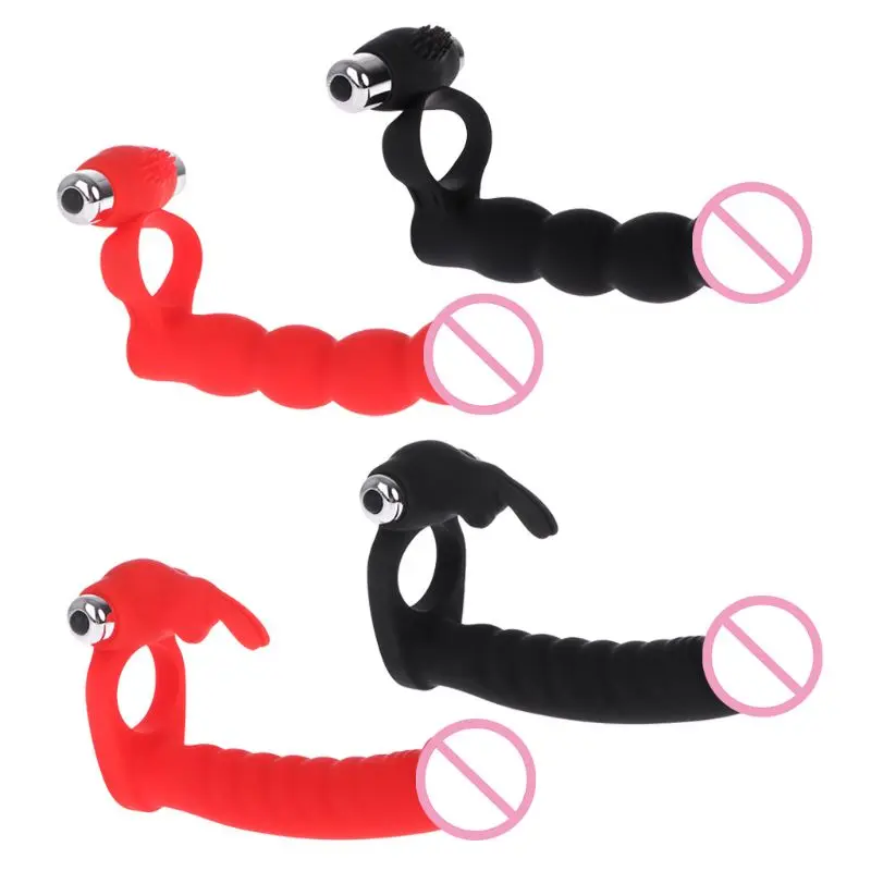 Анальные бусины пенис вибрационное кольцо двойное проникновение страпон