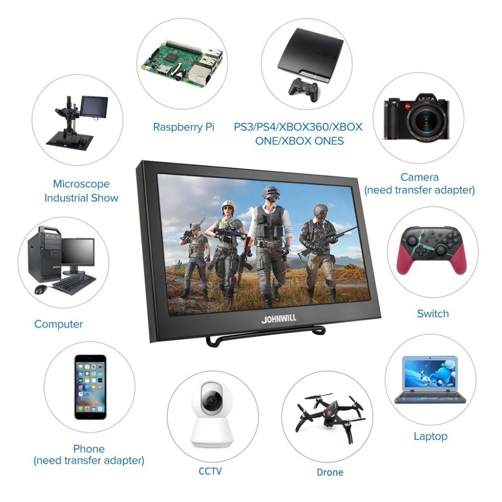 11,6 дюймов HD 1080P портативный монитор 1920x1080 ips широкоформатный светодиодный ЖК-Дисплей HDMI/VGA игровая консоль/Raspberry Pi PS3 PS4 Xbox360