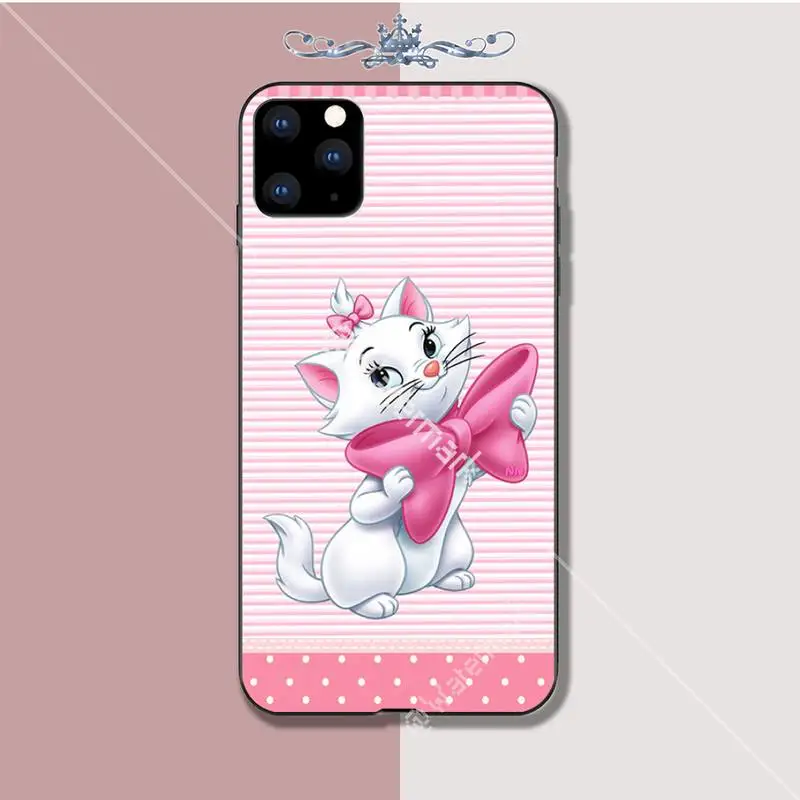 Yinuoda мультяшный розовый чехол Marie Cat Роскошный для Iphone 5s Se 6 6s 7 8 Plus X Xs Max Xr 11 Pro