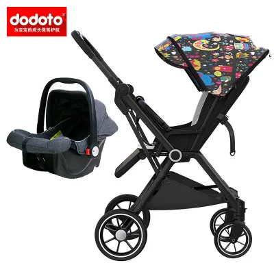 Dodoto Two in One Baby Stroller Two-Way High Landscape Can Sit and Lie Light Folding Carriage | Мать и ребенок
