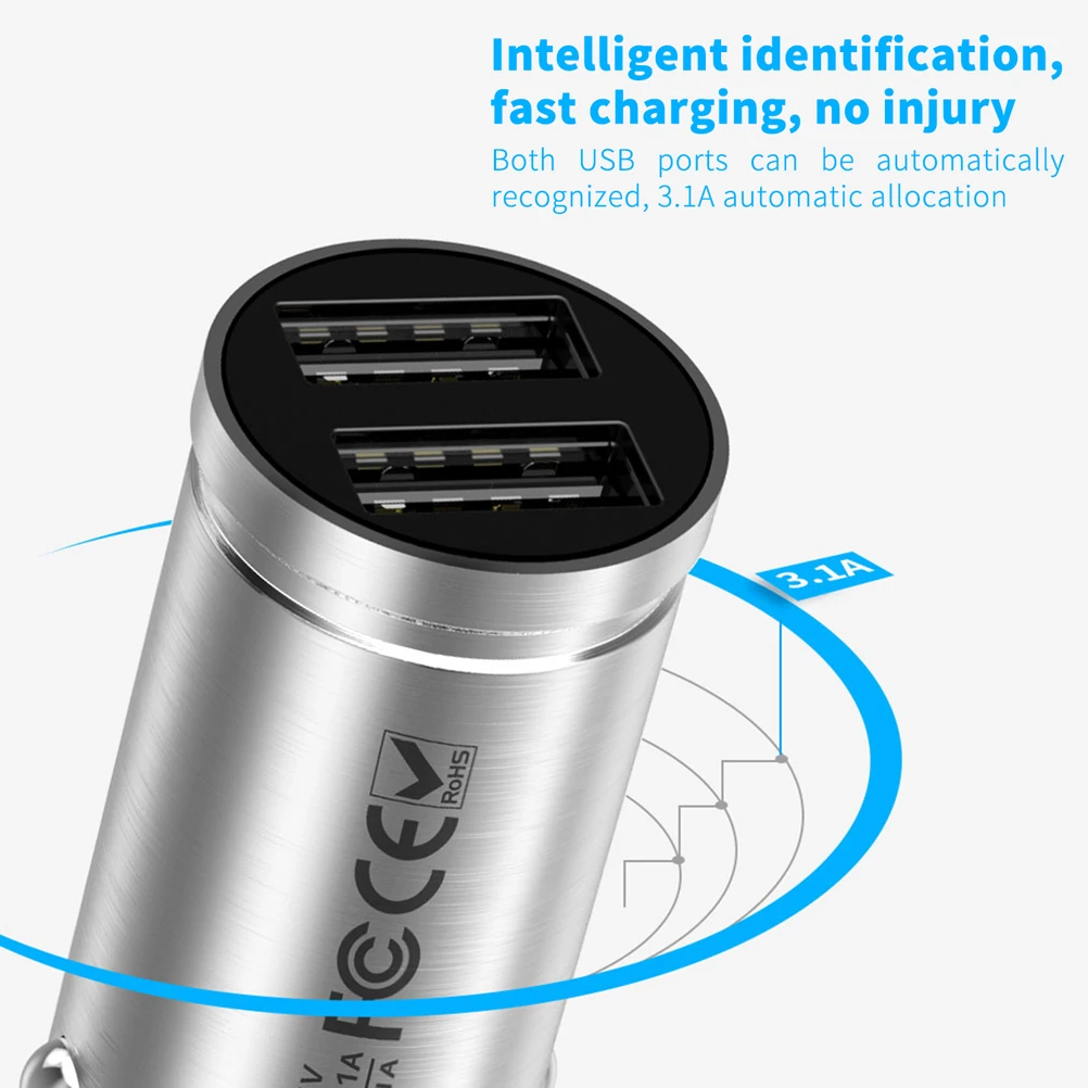 CHOETECH 5 V/3.1A двойное USB быстрое автомобильное зарядное устройство для Xiaomi Mi 9 huawei USB PD быстрое зарядное устройство для iPhone samsung Tablet автомобильное зарядное устройство
