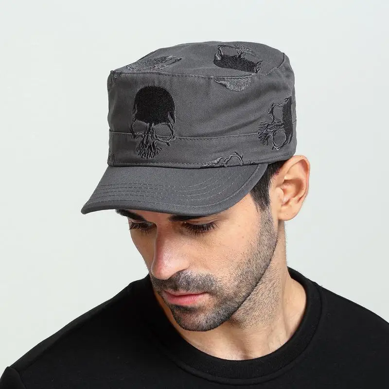 

High quality military hat embroidered flat top army hat big head men's hat cap plus size baseball caps 56-59cm 60-62cm
