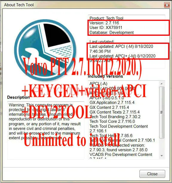 2020 12 Премиум технологический инструмент PTT V2.7.116 V2.7.25 VCADS разработка + Dev2tool APCI
